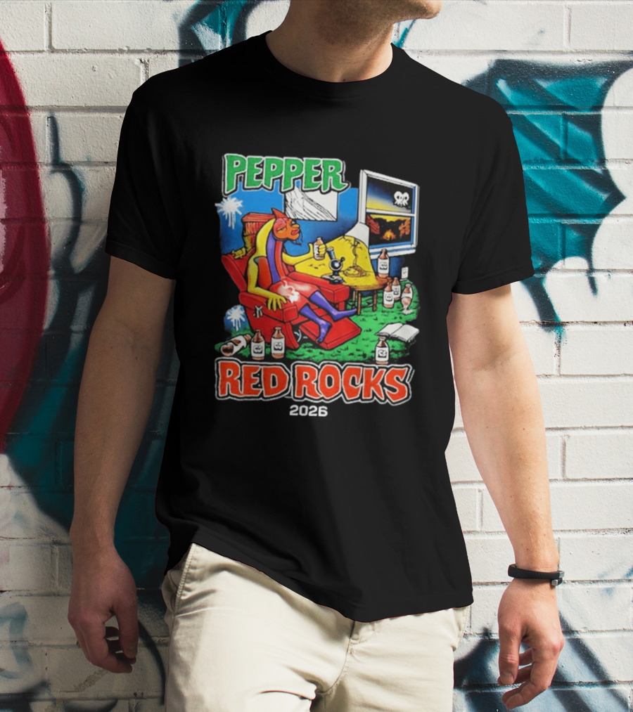 Pepper Red Rocks Amphitheatre 2026 Morrison Colorado Psychedelic Vibes T-Shirt