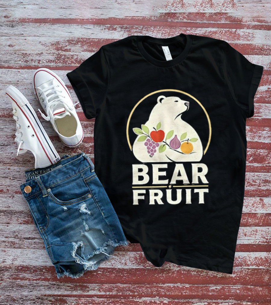 Bear Fruit Polar Bear Grapes Apple Fig Orange T-Shirt