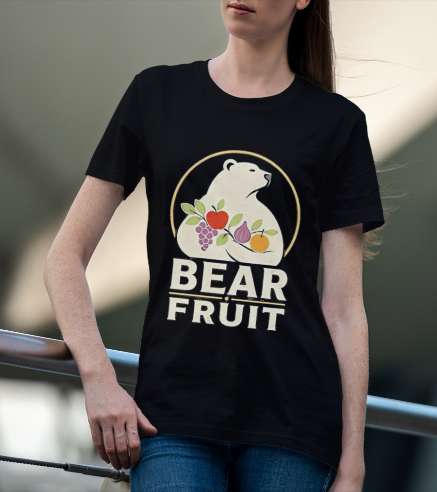 Bear Fruit Polar Bear Grapes Apple Fig Orange T-Shirt