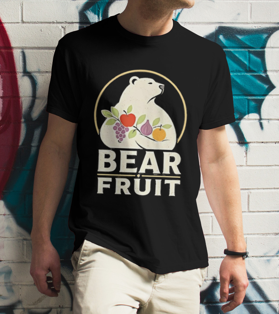 Bear Fruit Polar Bear Grapes Apple Fig Orange T-Shirt