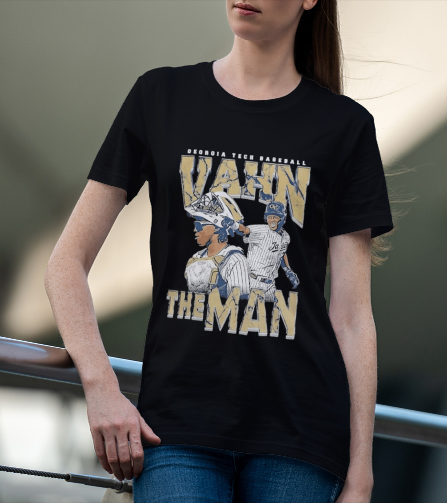 Georgia Tech Baseball Vahn The Man Navy T-Shirt