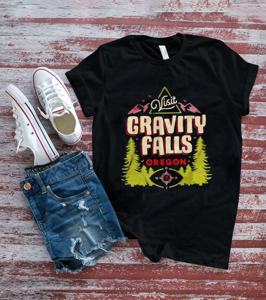 Visit Gravity Falls Oregon Pines Mountains Eye T-Shirt