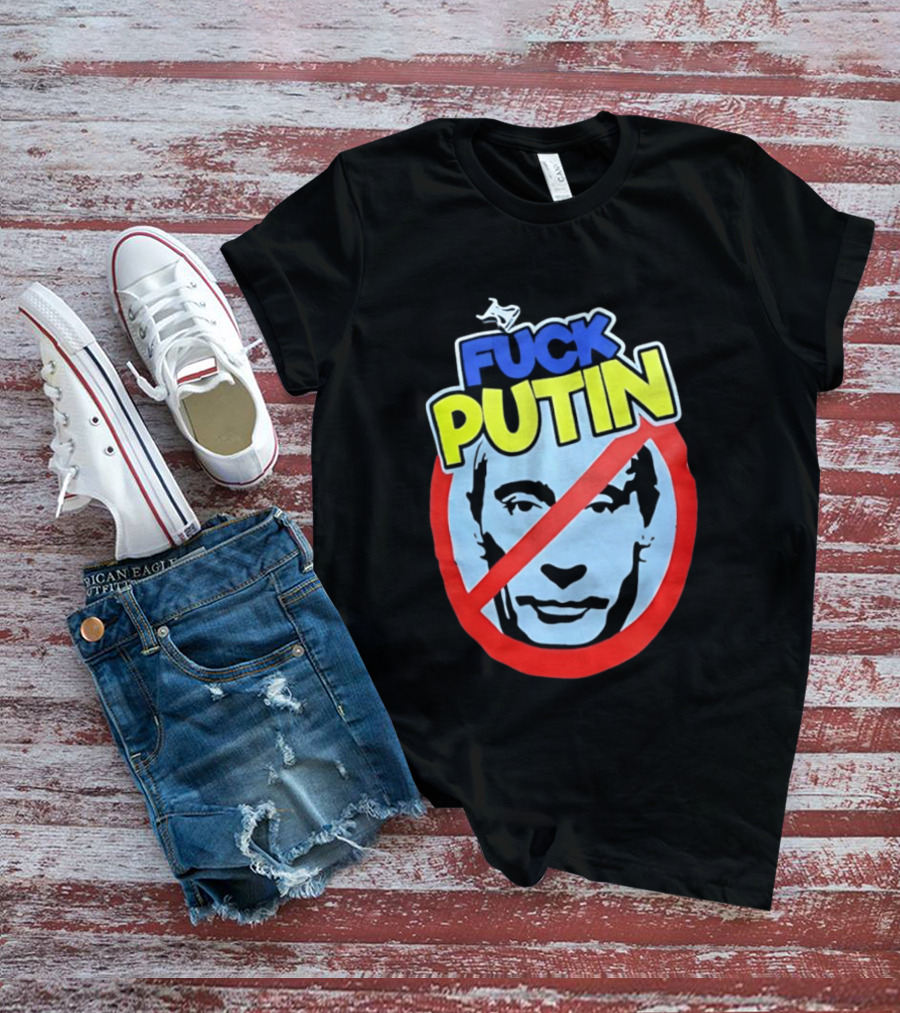 FUCK PUTIN Red Circle Icon With Blue And Yellow T-Shirt