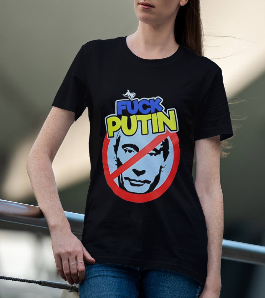 FUCK PUTIN Red Circle Icon With Blue And Yellow T-Shirt