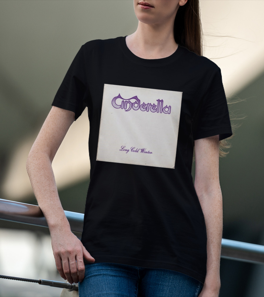 Cinderella Long Cold Winter Album Cover Art Purple T-Shirt