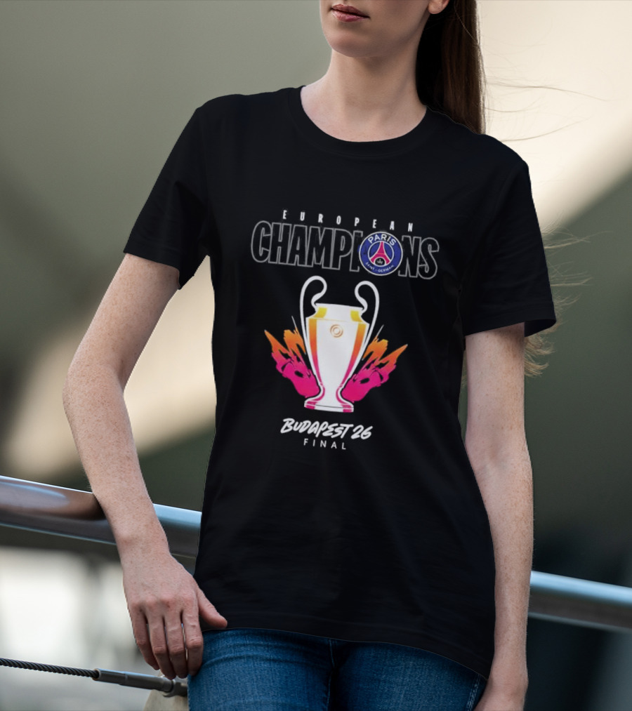 European Champions PSG Budapest 2026 Final T-Shirt