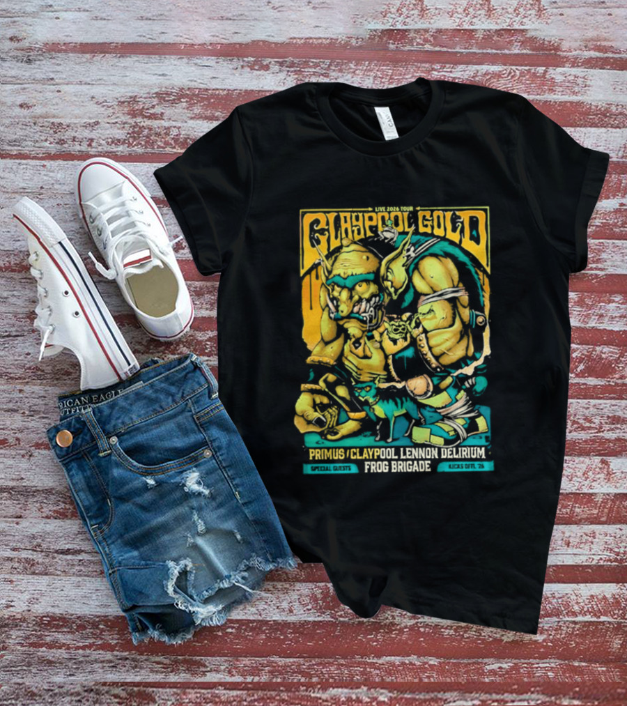 Primus Claypool Lennon Delirium Frog Brigade Crypto Gold Monster T-Shirt