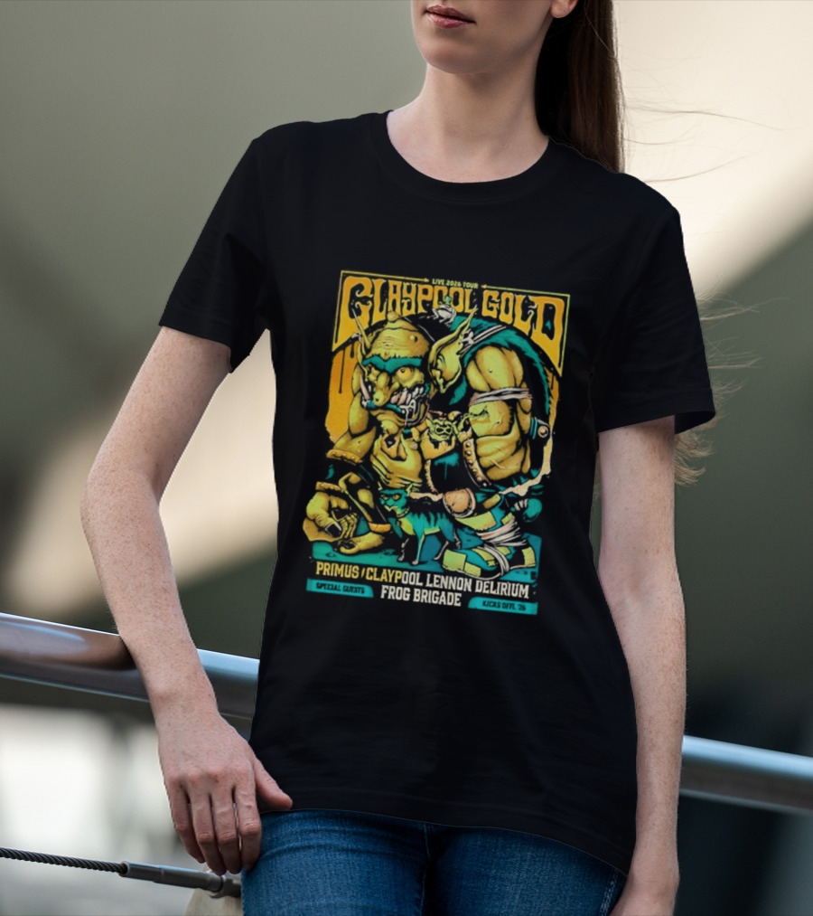 Primus Claypool Lennon Delirium Frog Brigade Crypto Gold Monster T-Shirt