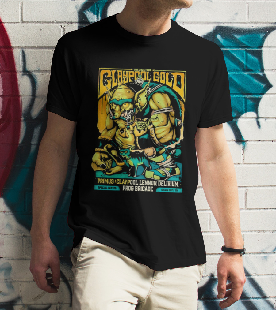 Primus Claypool Lennon Delirium Frog Brigade Crypto Gold Monster T-Shirt