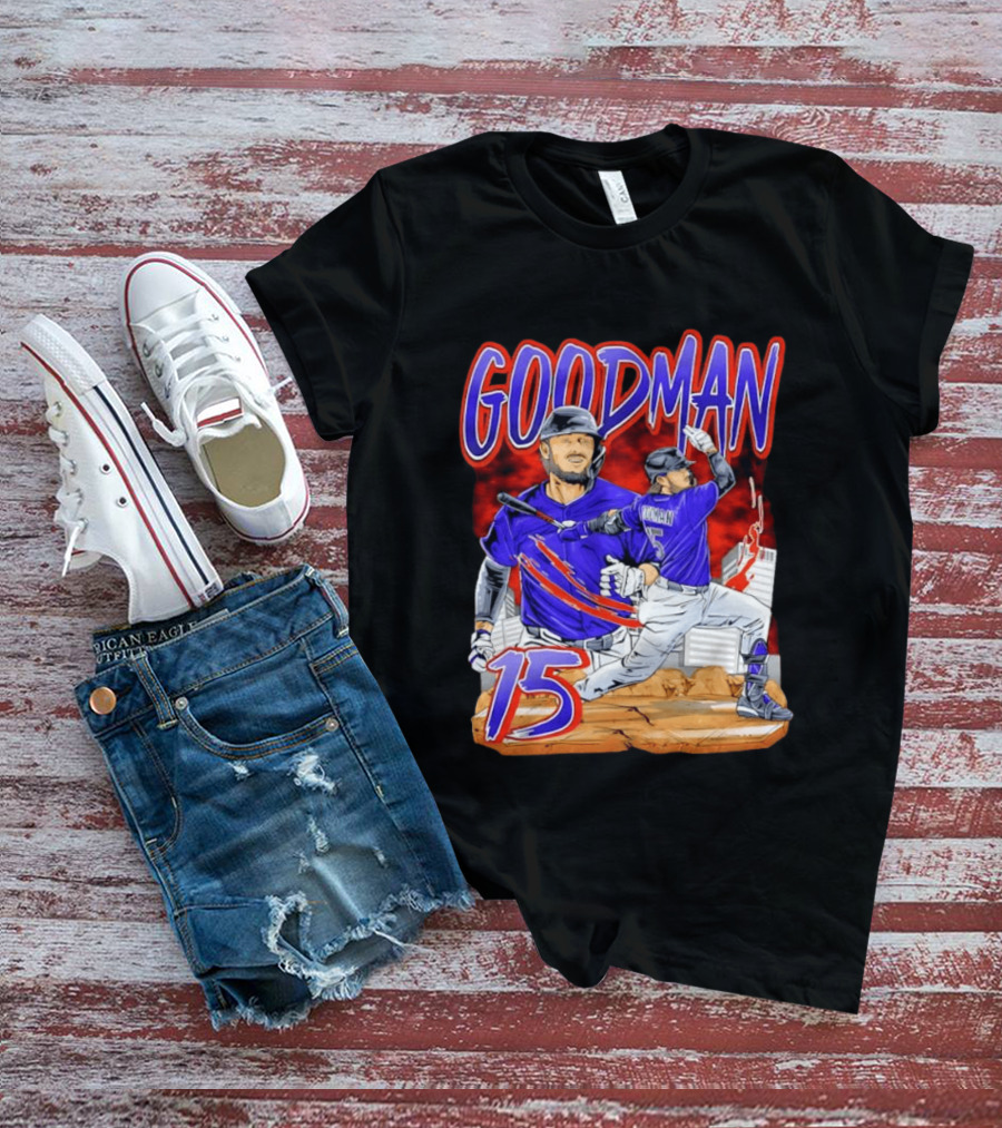 Goodman 15 Colorado Rockies Baseball Player Dynamic T-Shirt