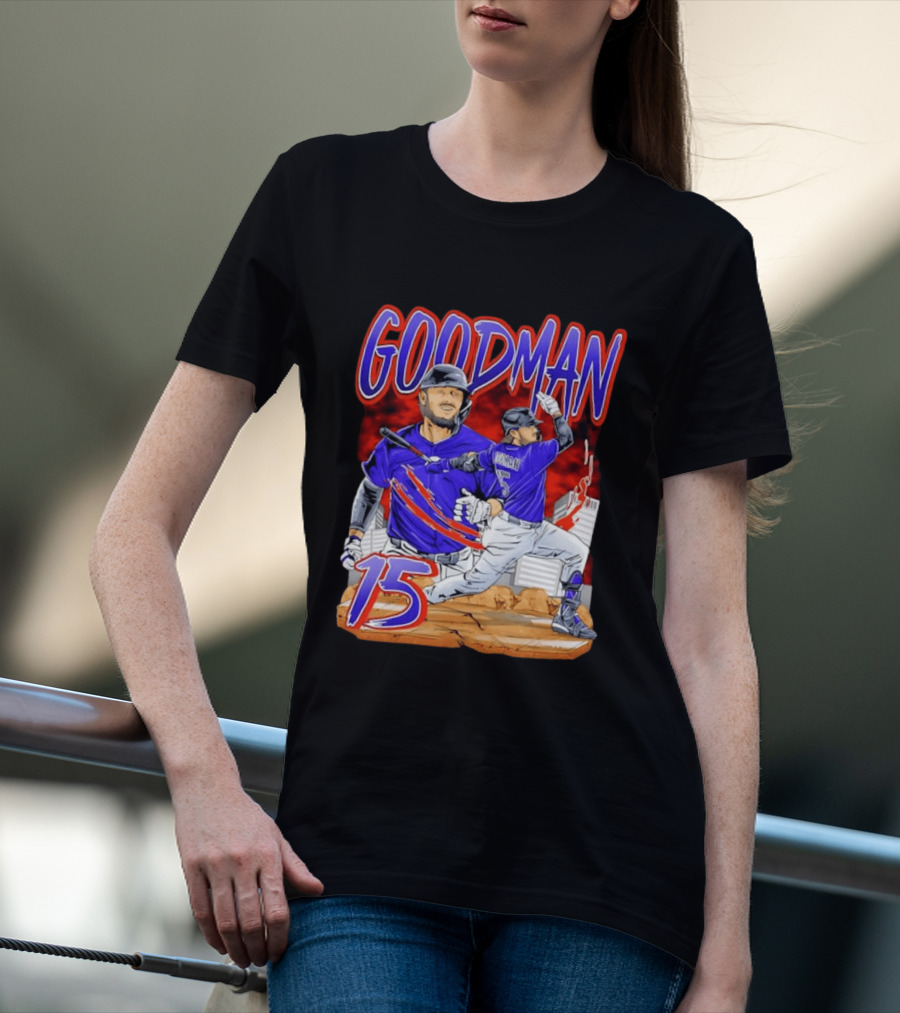 Goodman 15 Colorado Rockies Baseball Player Dynamic T-Shirt