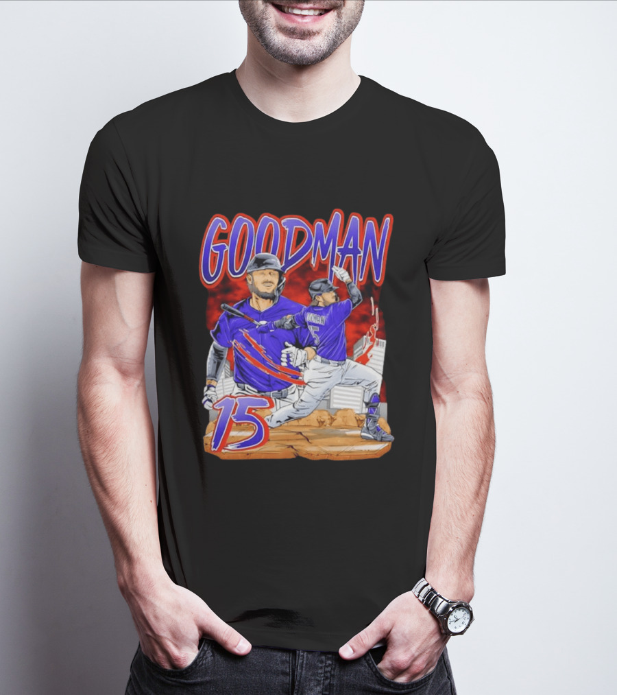 Goodman 15 Colorado Rockies Baseball Player Dynamic T-Shirt