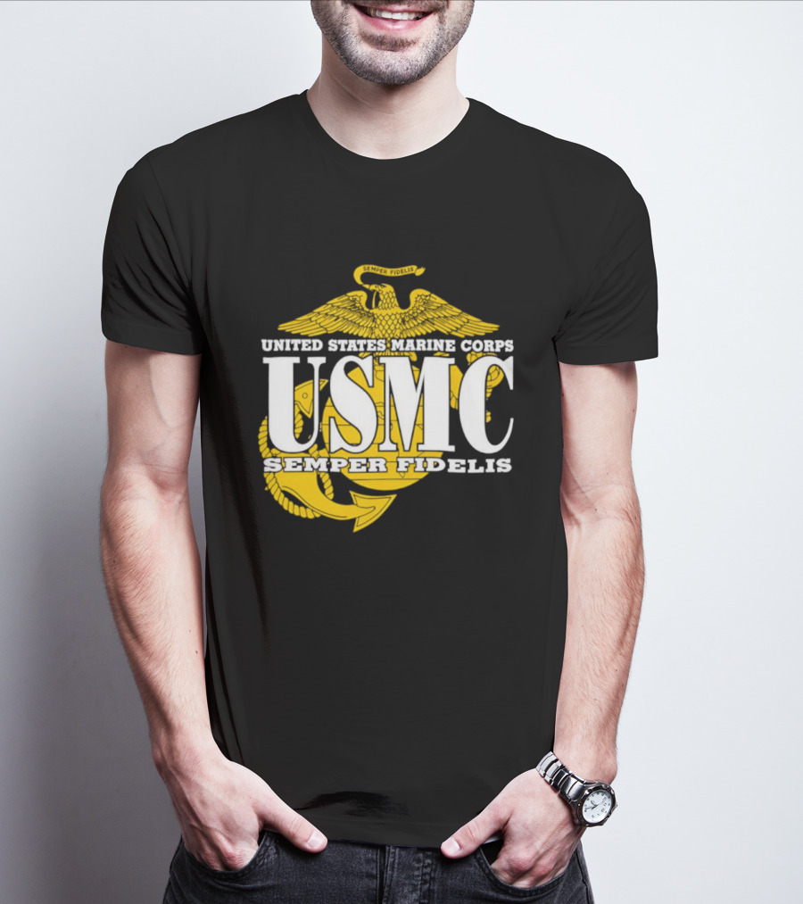 United States Marine Corps USMC Semper Fidelis Eagle Globe Anchor T-Shirt