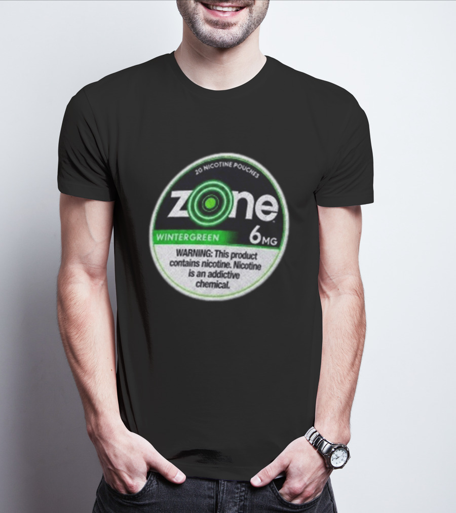 20 Nicotine Pouches Zone Wintergreen 6mg Warning Contains Nicotine T-Shirt