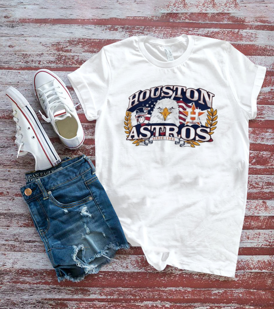 Houston Astros Americana Eagle Since 1962 Patriotic Baseball Fan Gear T-Shirt
