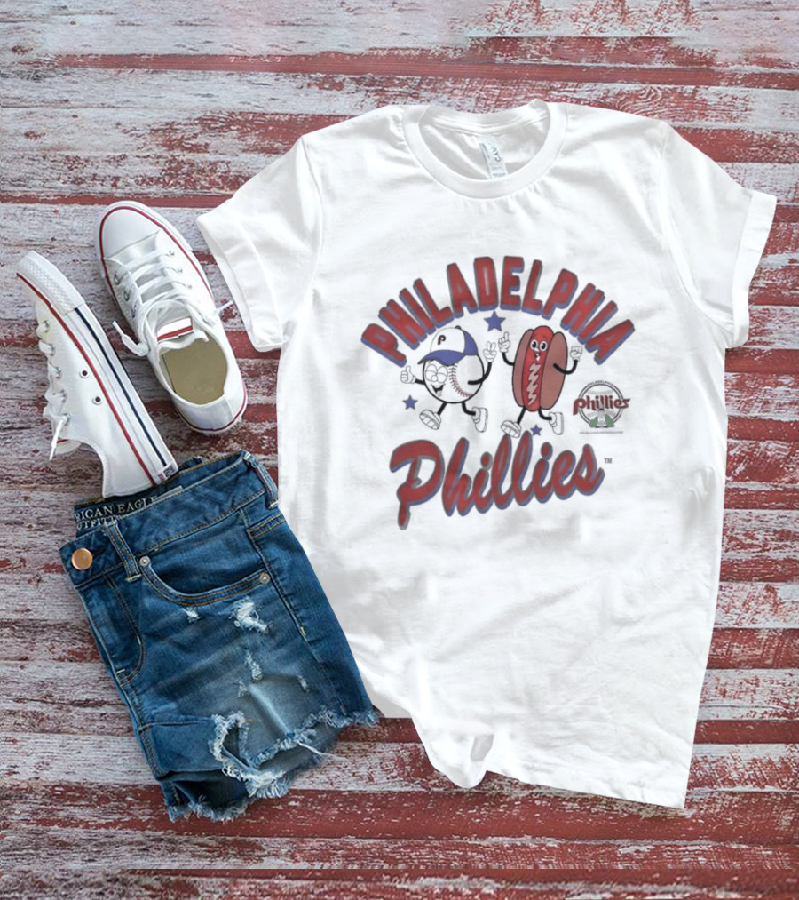 Philadelphia Phillies Baseball Hot Dog Snack Mitchell & Ness Preschool T-Shirt
