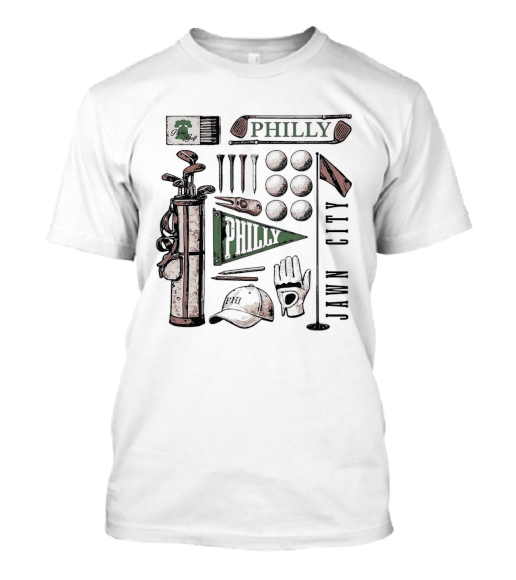 Philly Jawn Philadelphia Golf City Phi T-Shirt