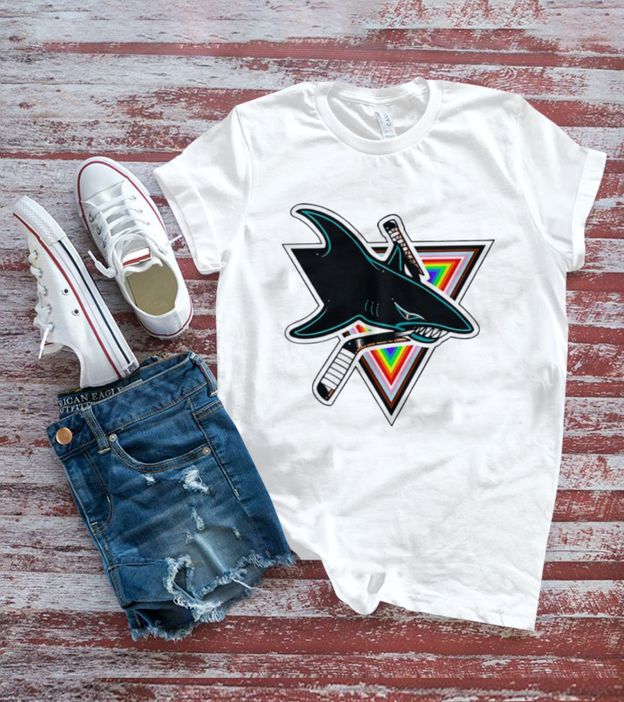 San Jose Sharks Pride NHL Rainbow Ice Hockey Team T-Shirt