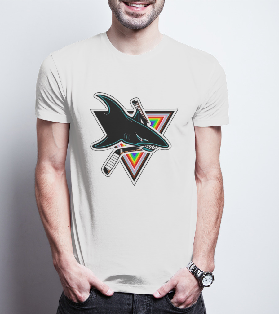 San Jose Sharks Pride NHL Rainbow Ice Hockey Team T-Shirt