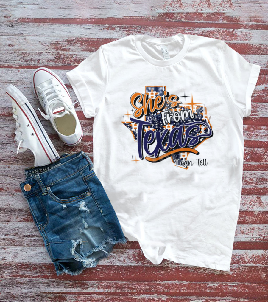 She's From Texas I Can Tell Map 2026 T-Shirt