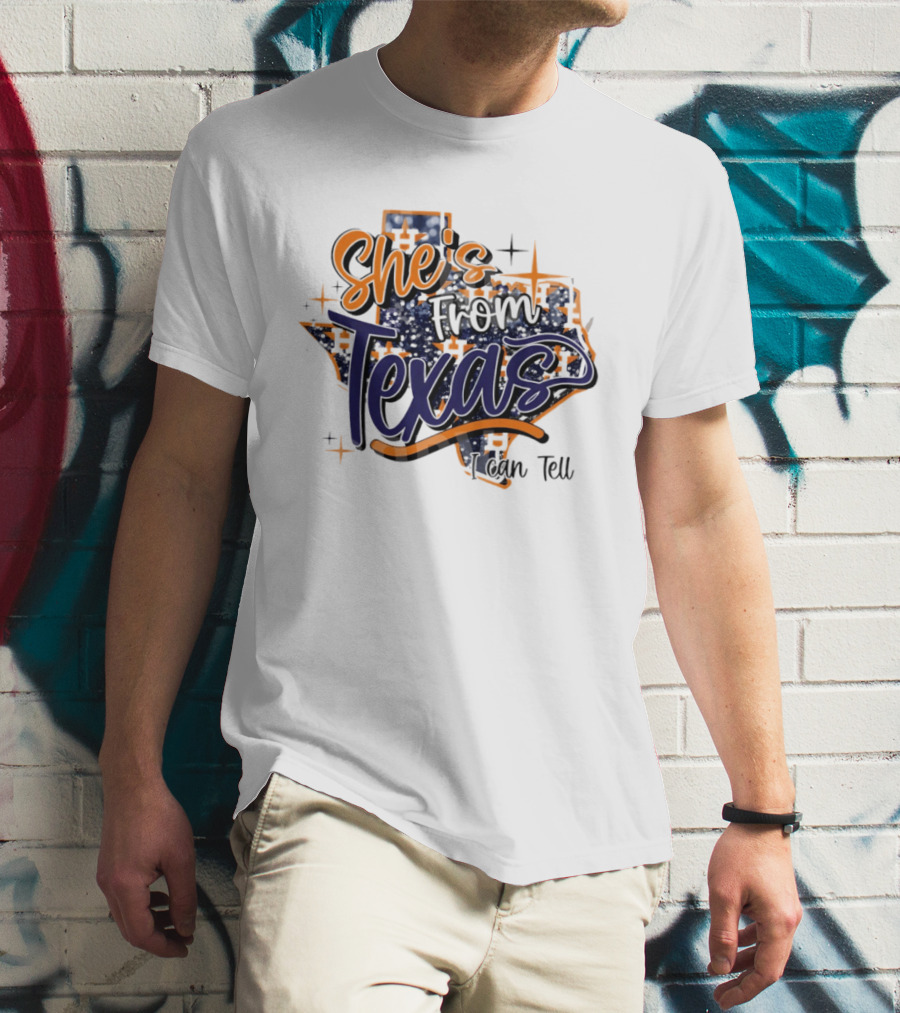 She's From Texas I Can Tell Map 2026 T-Shirt