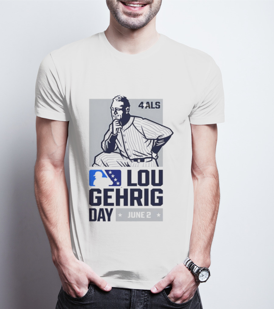 Lou Gehrig Day June 2 MLB 4 ALS Yankees T-Shirt