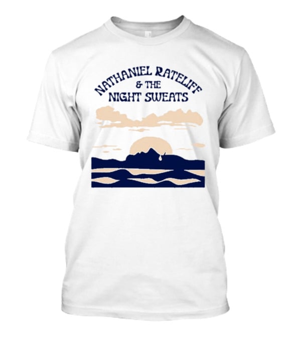 Nathaniel Rateliff & The Night Sweats Sunset Clouds And Mountain River Scene T-Shirt