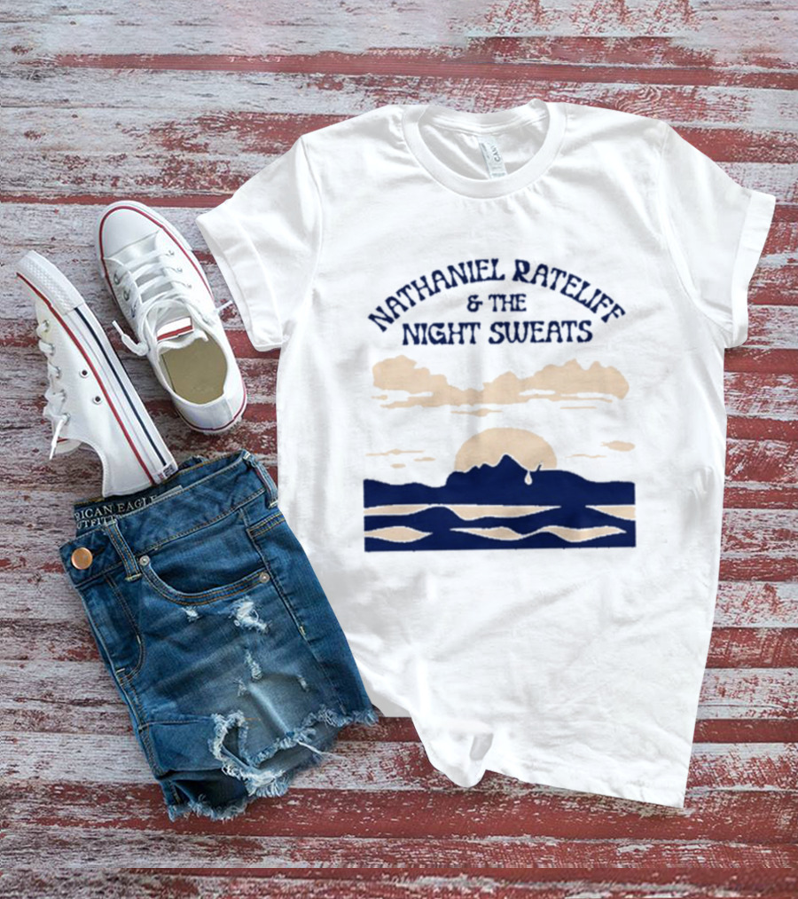 Nathaniel Rateliff & The Night Sweats Sunset Clouds And Mountain River Scene T-Shirt