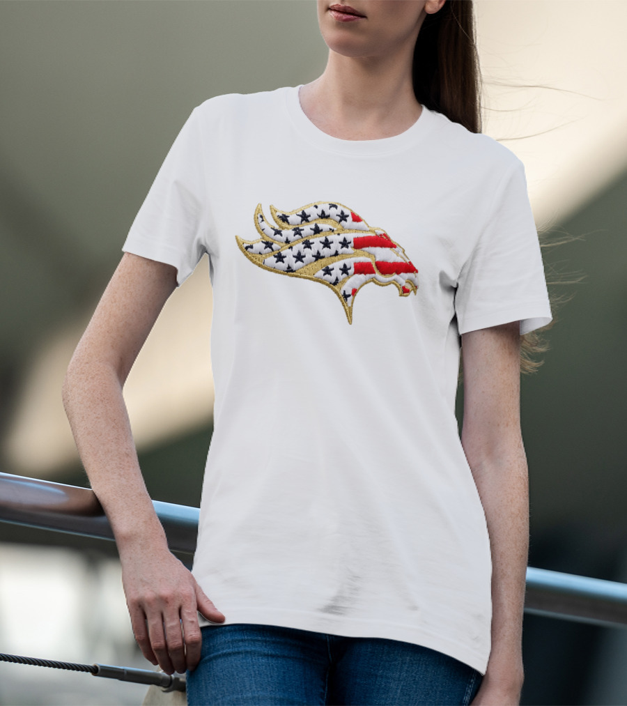 Broncos America 250th Stars And Stripes Embroidered Patch T-Shirt