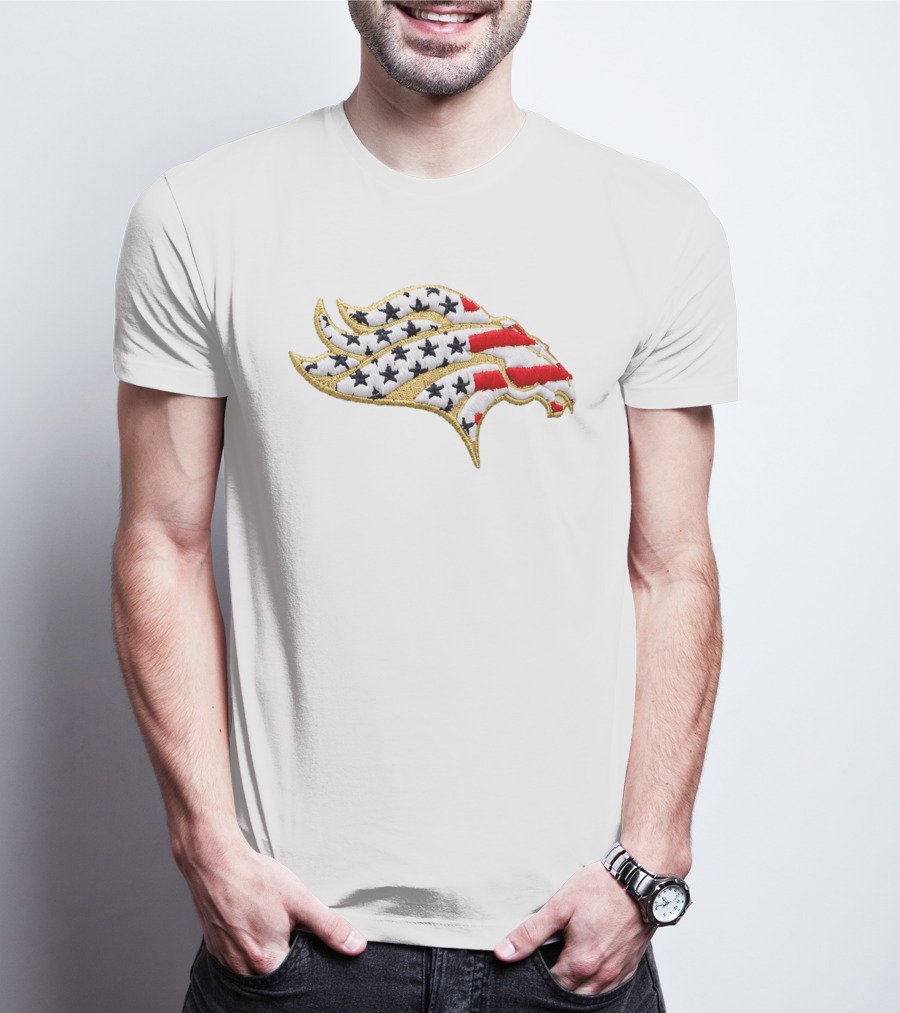 Broncos America 250th Stars And Stripes Embroidered Patch T-Shirt