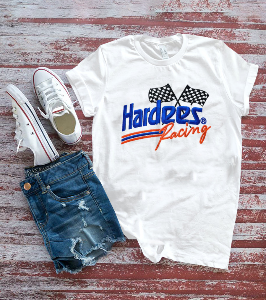 Bubba Wallace Hardee's Racing Hat Checkered Flags T-Shirt