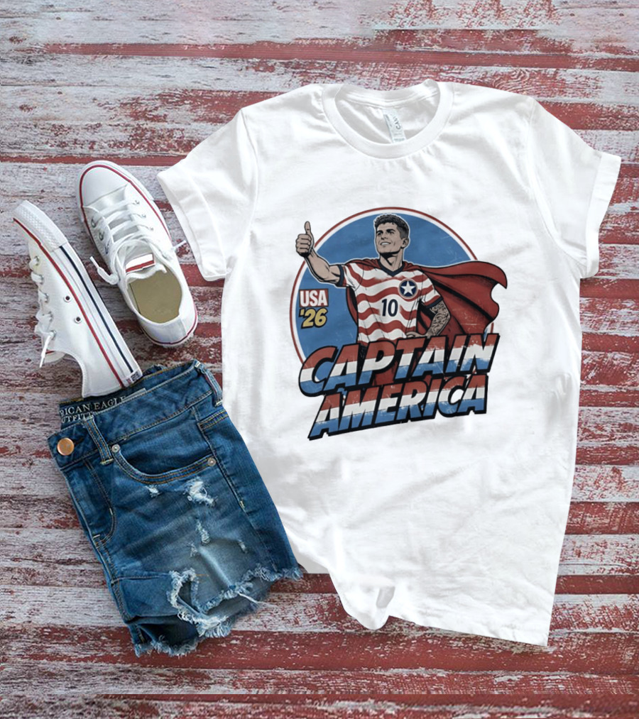 USA '26 Christian Pulisic Captain America Thumbs Up T-Shirt