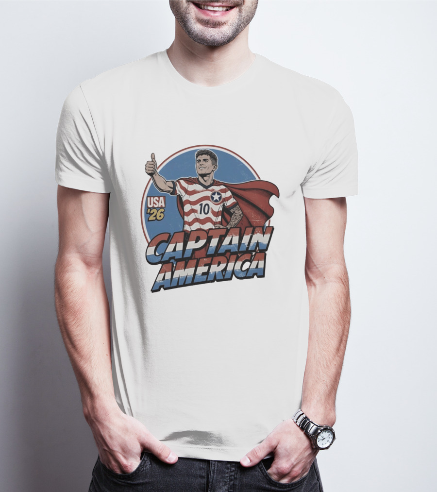 USA '26 Christian Pulisic Captain America Thumbs Up T-Shirt