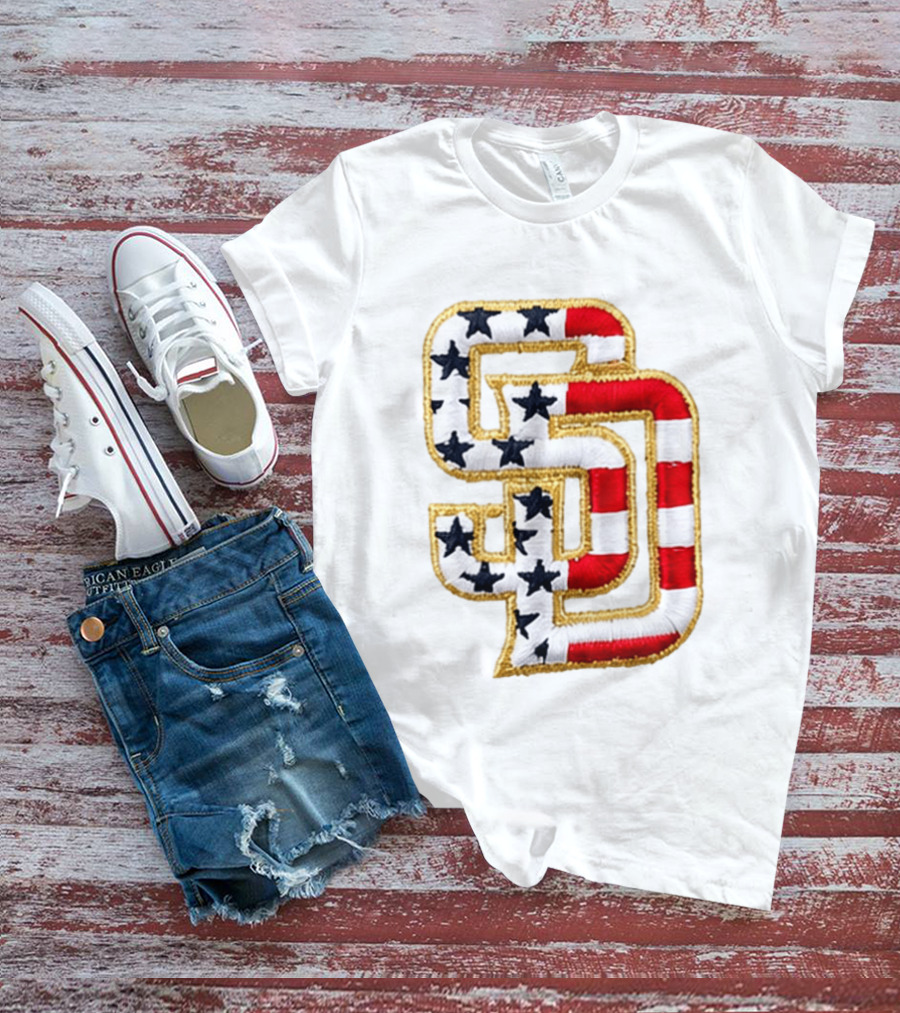 San Diego Padres America 250 Stars And Stripes SD Baseball Cap T-Shirt