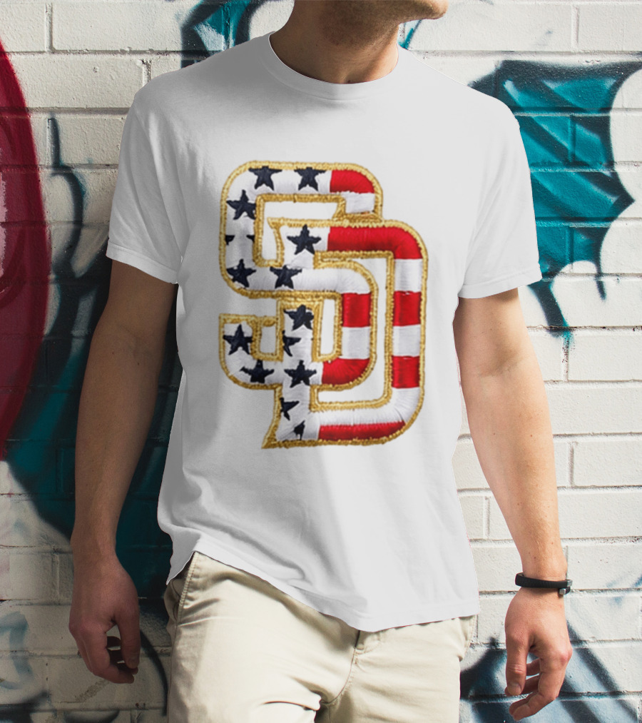San Diego Padres America 250 Stars And Stripes SD Baseball Cap T-Shirt