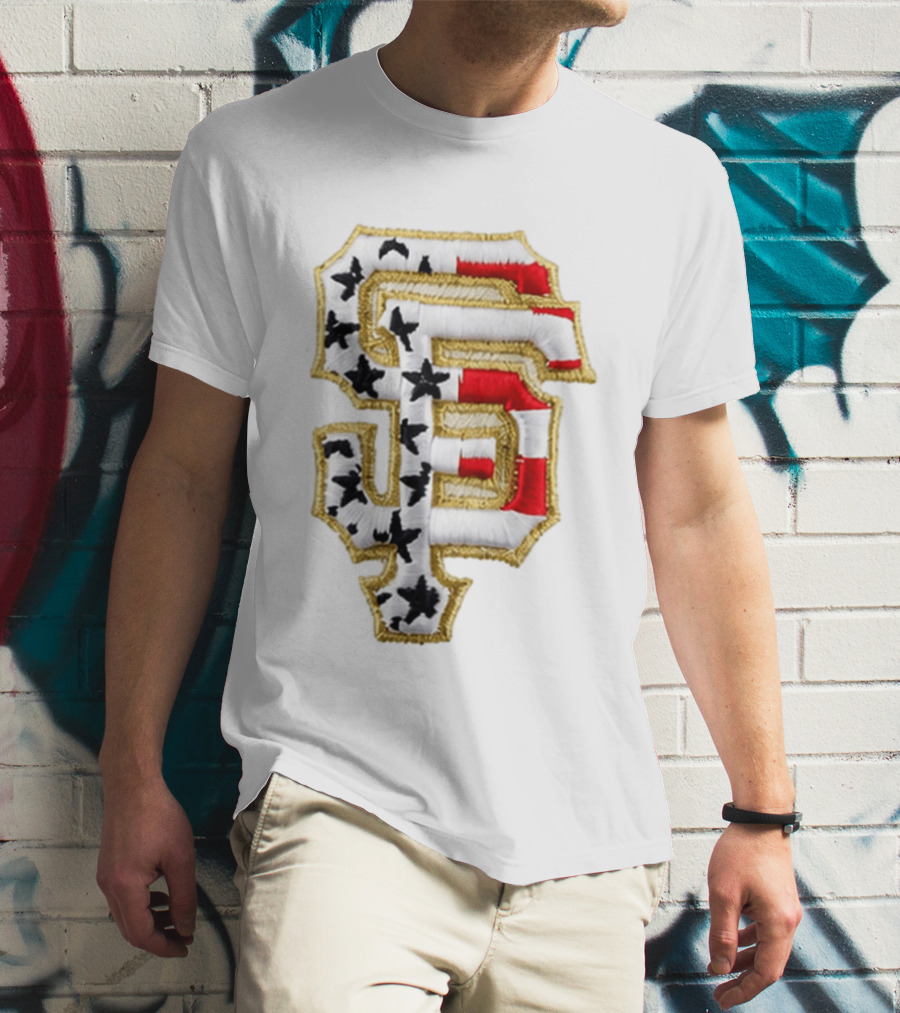SF Giants Stars And Stripes USA 250 Hat T-Shirt
