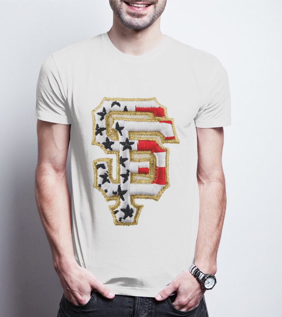 SF Giants Stars And Stripes USA 250 Hat T-Shirt