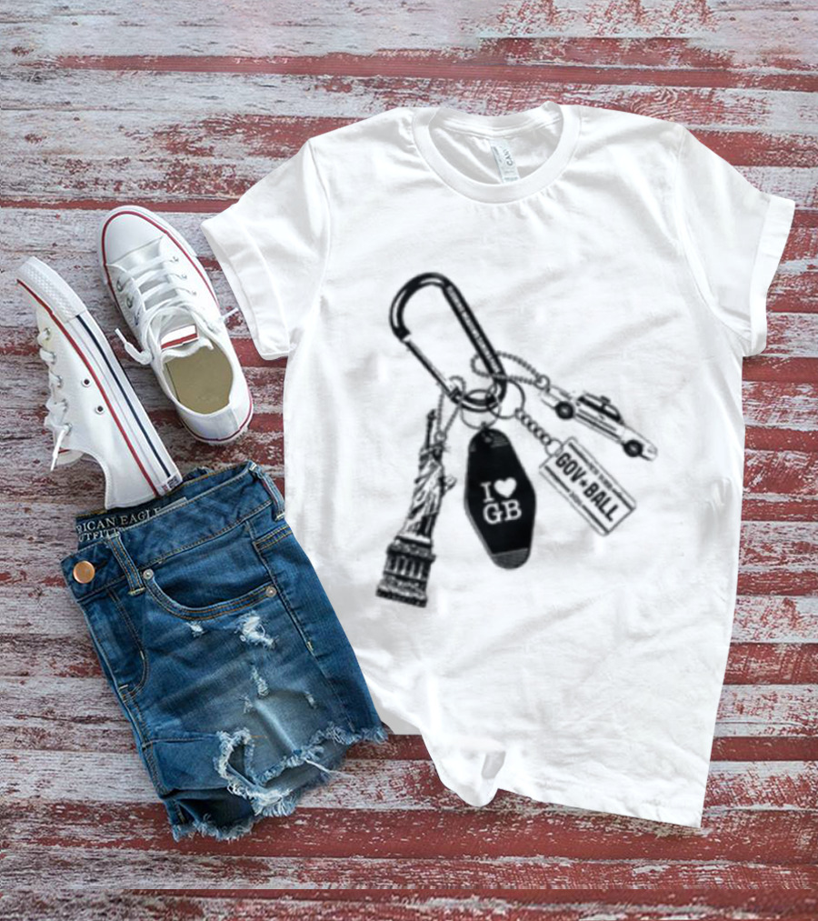Governors Ball Music Festival 2023 Keychain Lineup Essentials T-Shirt