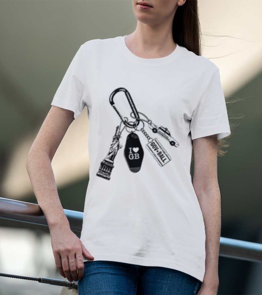 Governors Ball Music Festival 2023 Keychain Lineup Essentials T-Shirt