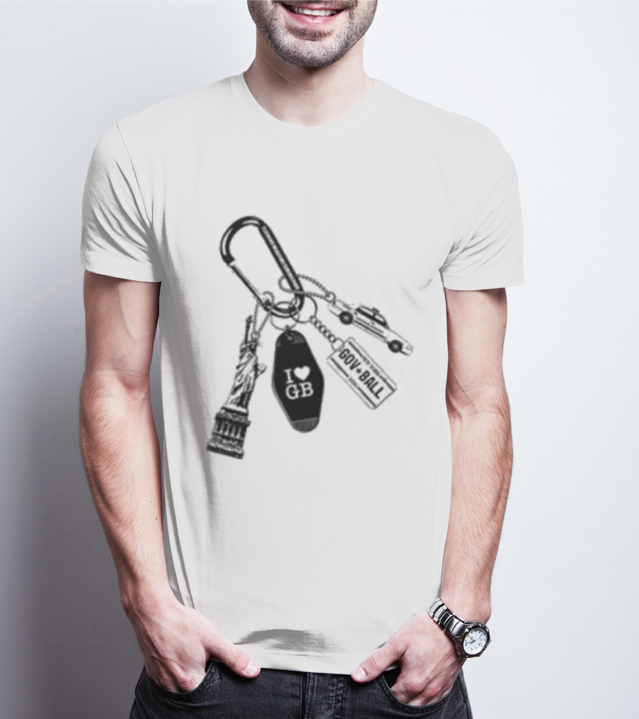 Governors Ball Music Festival 2023 Keychain Lineup Essentials T-Shirt