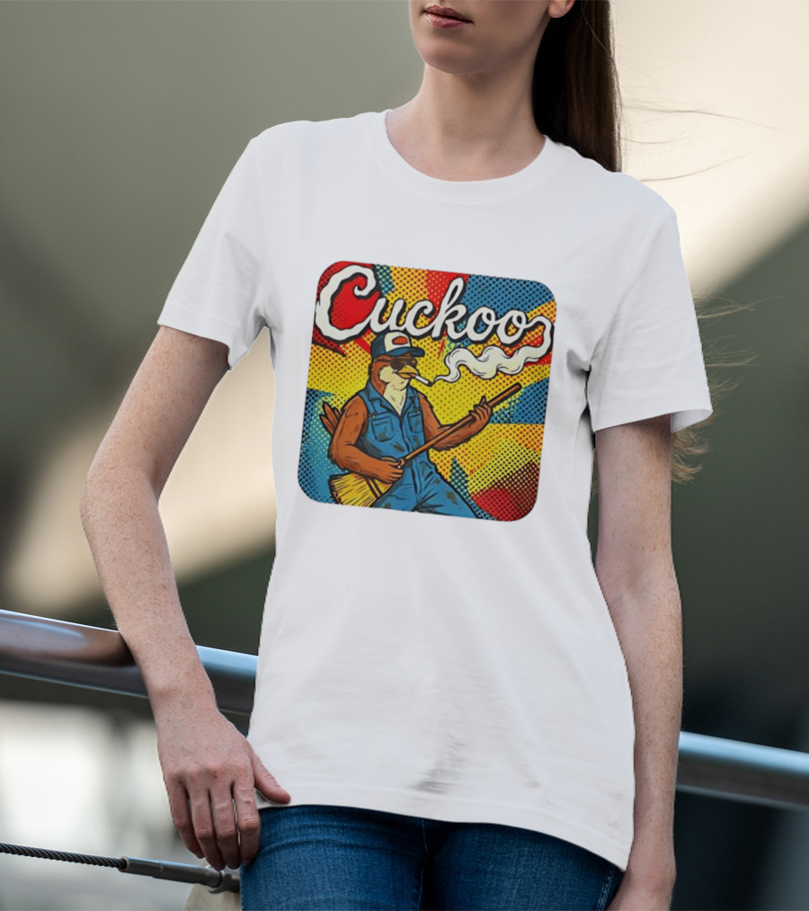 Cuckoo Smoking Bird In Sunglasses Retro Pop T-Shirt