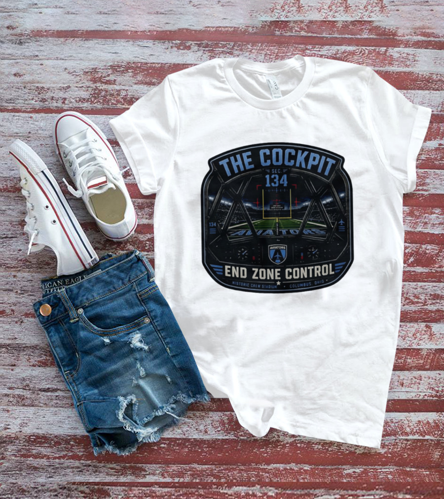 The Cockpit Sec 134 Aviators End Zone Control Historic Crew Stadium Columbus Ohio T-Shirt
