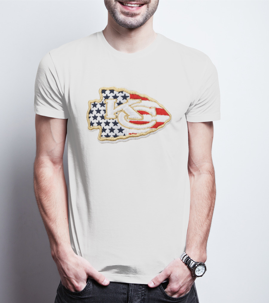 USA 250 Chiefs Stars And Stripes KC Patch T-Shirt