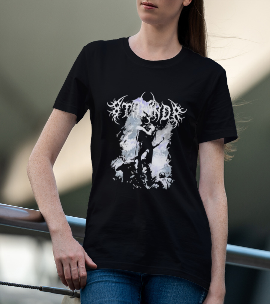8Thwndr Hellfire Gothic Aesthetic Demon Artistry Ethereal Demon Wings T-Shirt