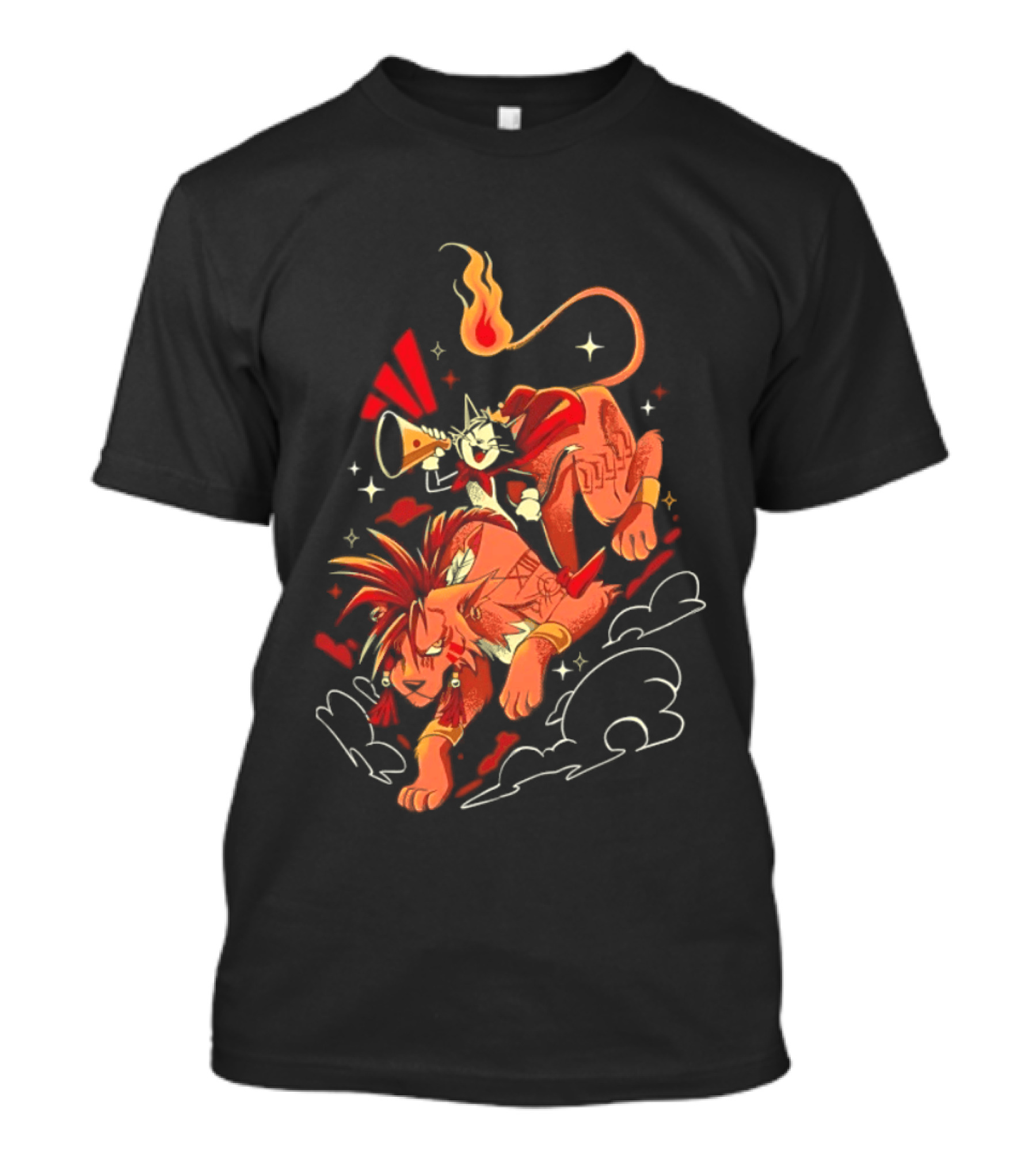 Cait Sith Red XIII Fantasy Adventure Duo Red Rider T-Shirt