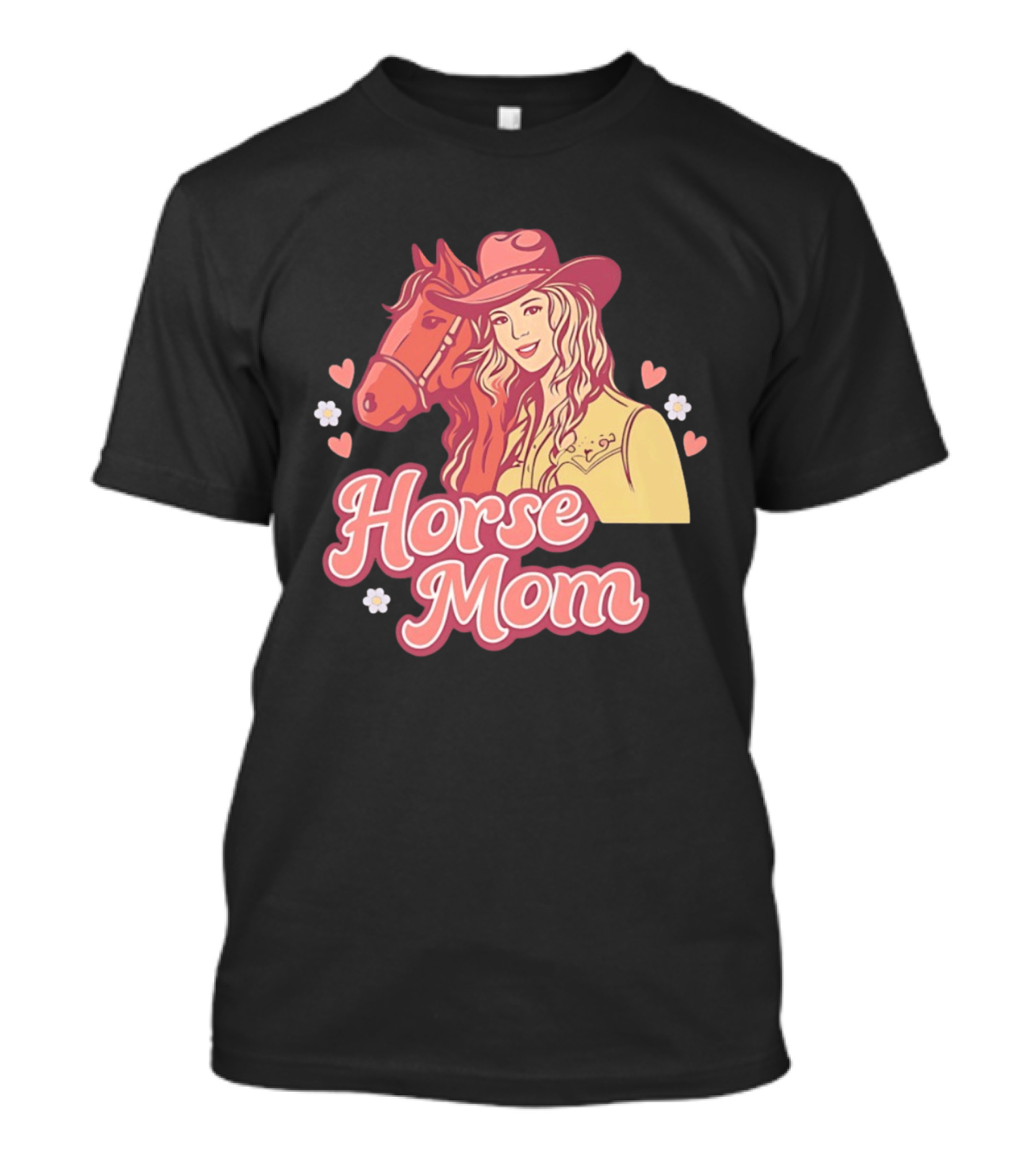 Cowgirl Horse Mom With Mustang And Hearts T-Shirt
