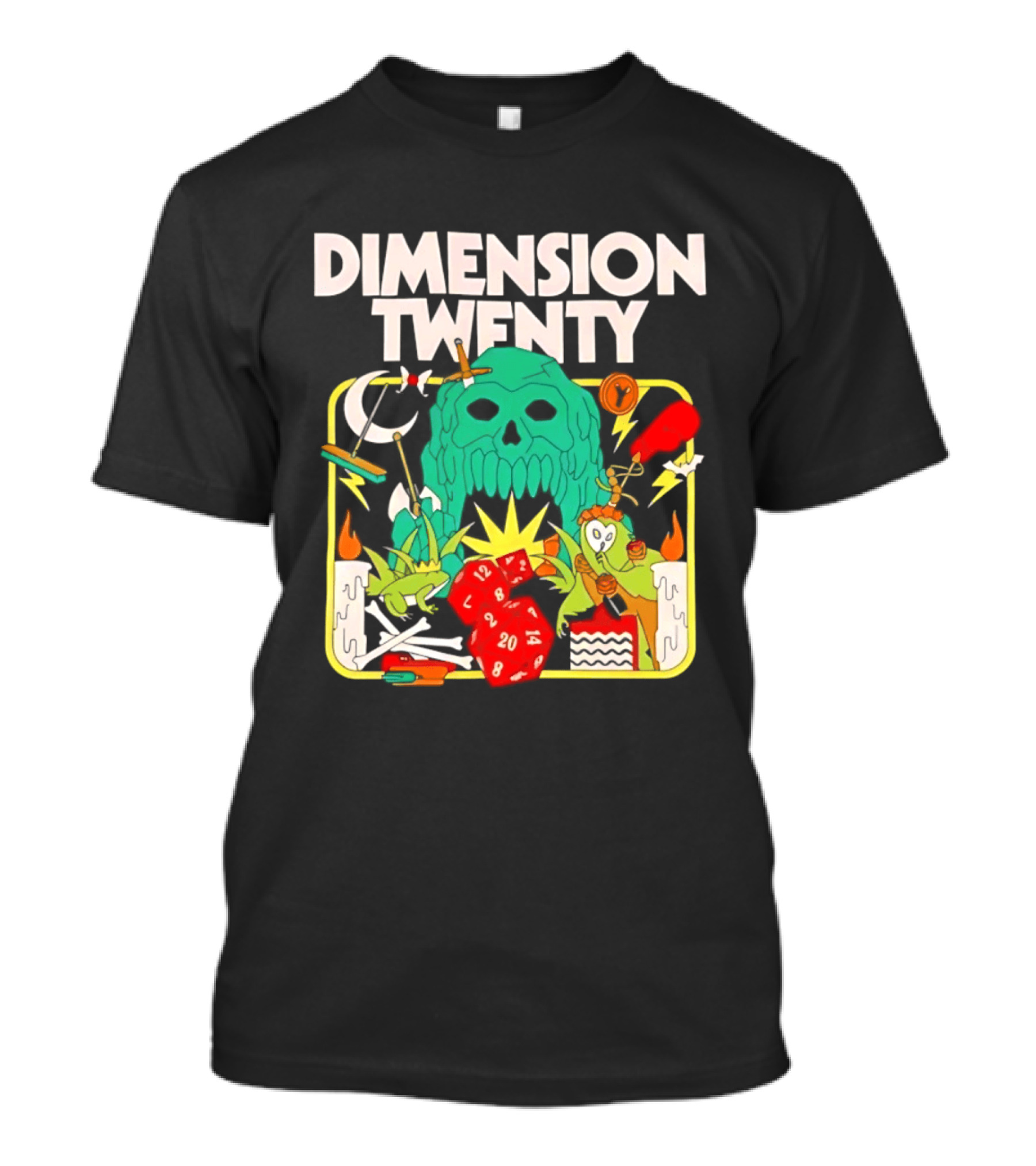 Dimension Twenty RPG Dice Skull Adventure T-Shirt
