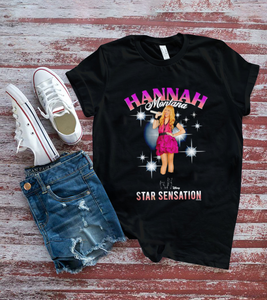 Hannah Montana Star Sensation Pink Glam Microphone Pop T-Shirt