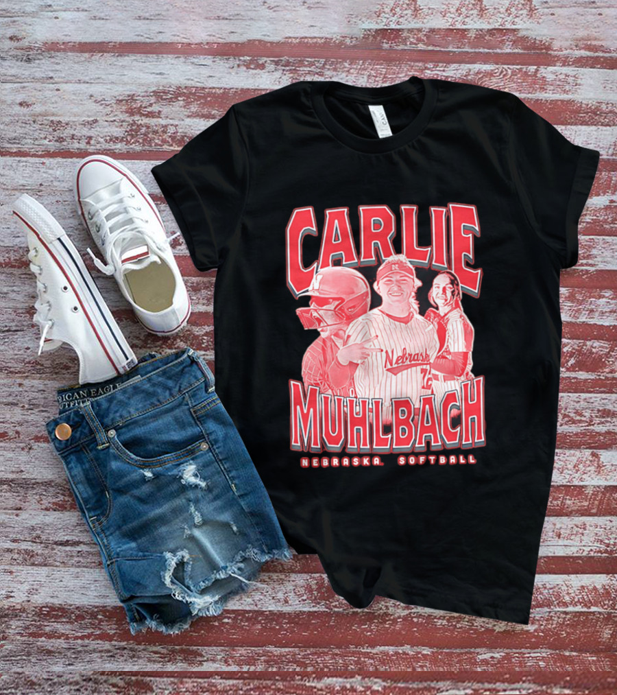 Carlie Muhlbach Nebraska Softball Vintage 90s T-Shirt