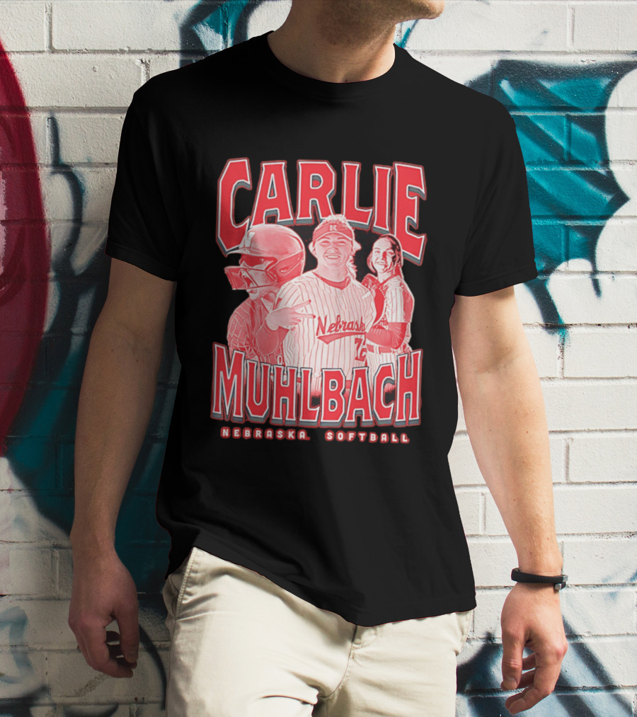 Carlie Muhlbach Nebraska Softball Vintage 90s T-Shirt